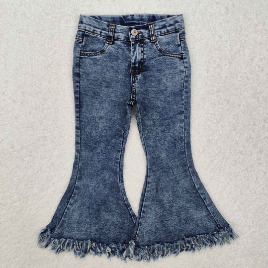 USA Shop (in stock)P0132Baby Girls Blue Pockets Bell Bottom Denim Pants