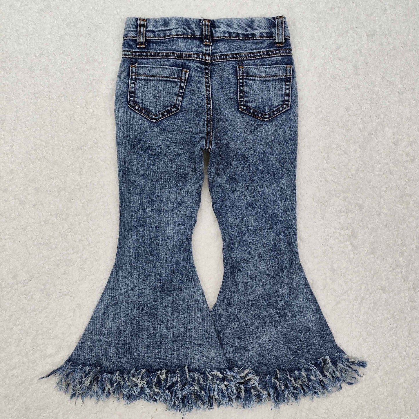 USA Shop (in stock)P0132Baby Girls Blue Pockets Bell Bottom Denim Pants