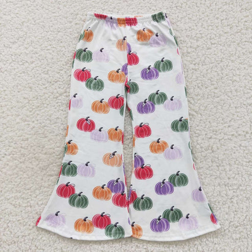 11.3 RTS Sibling Baby Girls Thanksgiving Fall Flowers Pumpkins Bell Bottom Pants