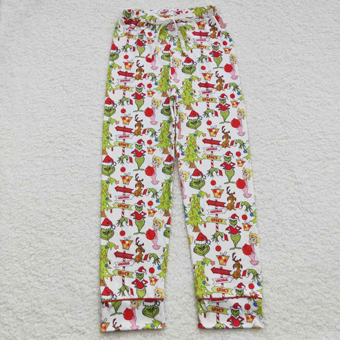 9.20 RTS Sibling Adult Men Women Cartoon Green Faces Mouses Christmas Pajamas Flare Pants