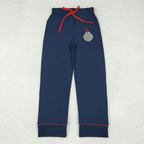 9.20 RTS Sibling Adult Women Embroidery Santa Lights Christmas Pajamas Flare Pants