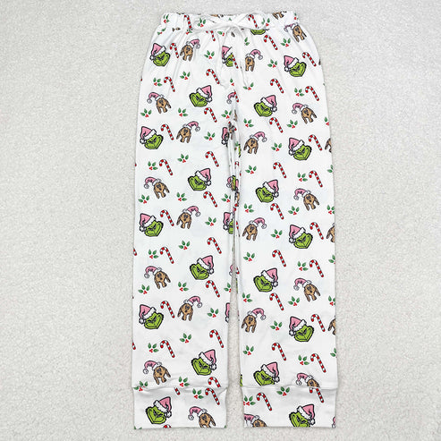 9.20 RTS Sibling Adult Men Women Cartoon Green Faces Mouses Christmas Pajamas Flare Pants
