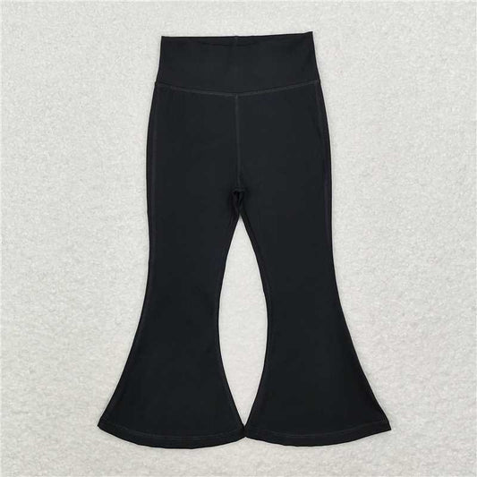 USA Warehouse (IN STOCK) P0578 Kids Girls Black Active Wear Yoga Pants Comfortable Elastic Waist Gymnastics Trousers for Children