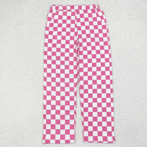 9.20 RTS Sibling Adult Women Cartoon Dogs Hearts Checked Valentine Pajamas Flare Pants