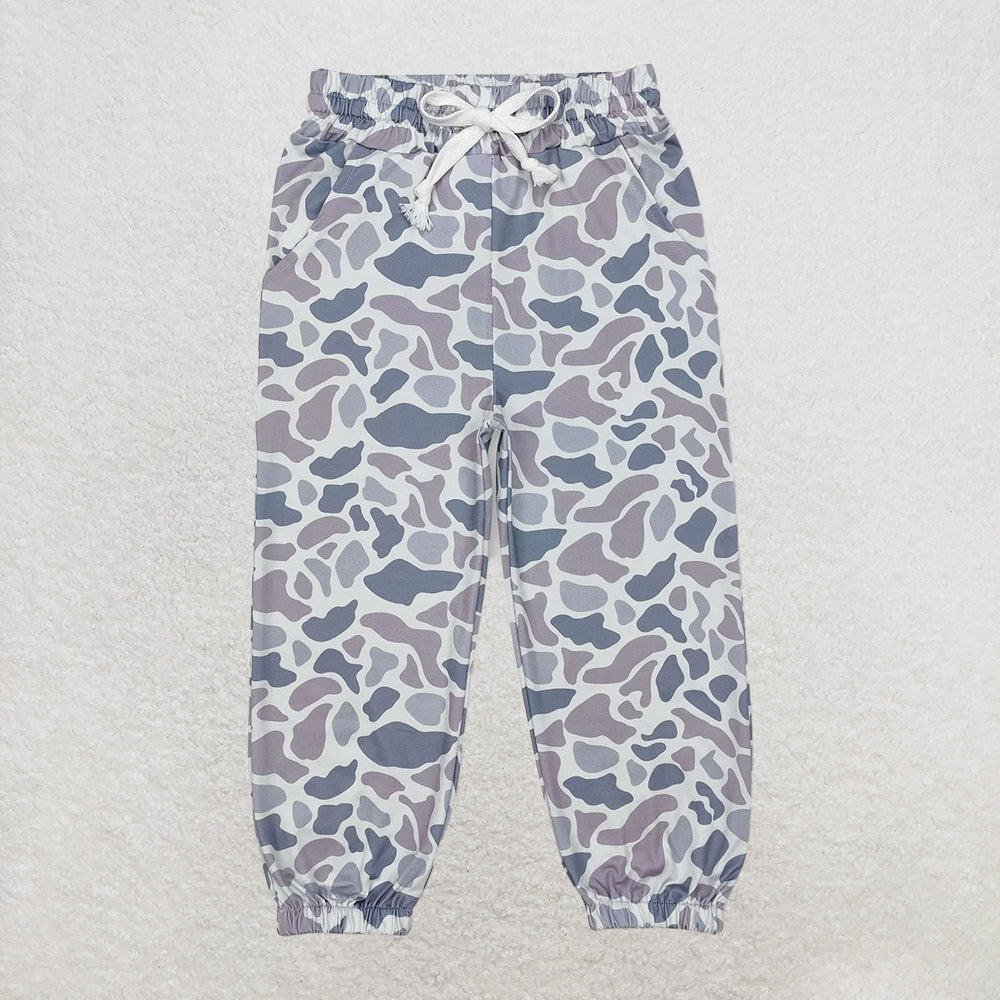 4.07 P0651 RTS NO MOQ Baby Boys Pants Grey camo pockets elastic waist boys hunting pants