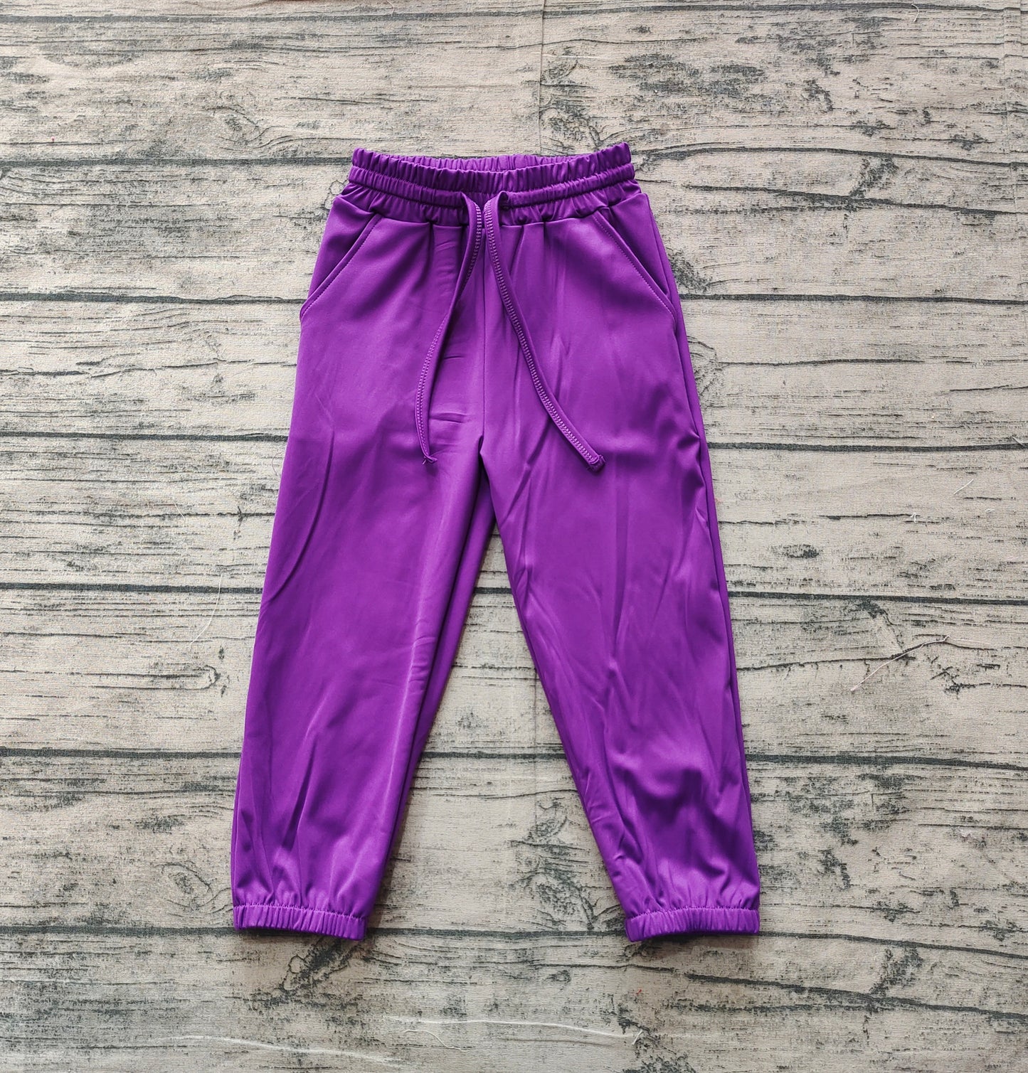 P0670Purple elastic pockets baby girls yoga pants