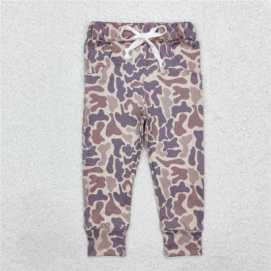 USA Warehouse (IN STOCK) P0683 Baby Boys Khaki Camouflage Hunting Pants with Pockets Outdoor Camo Clothing for Kids