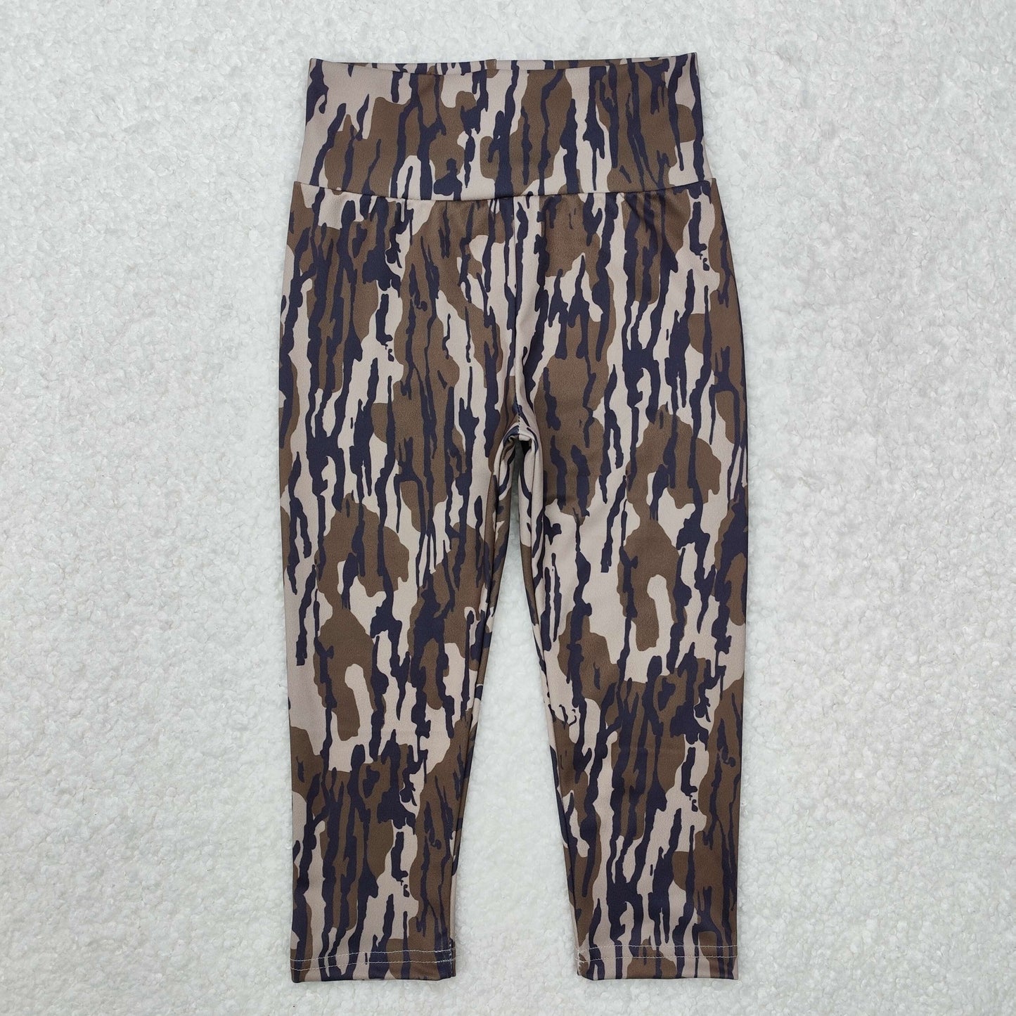 P0689Bottomland camo high waist baby girls yoga leggings