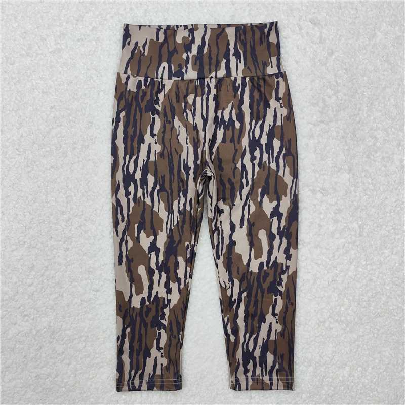 P0689Bottomland camo high waist baby girls yoga leggings