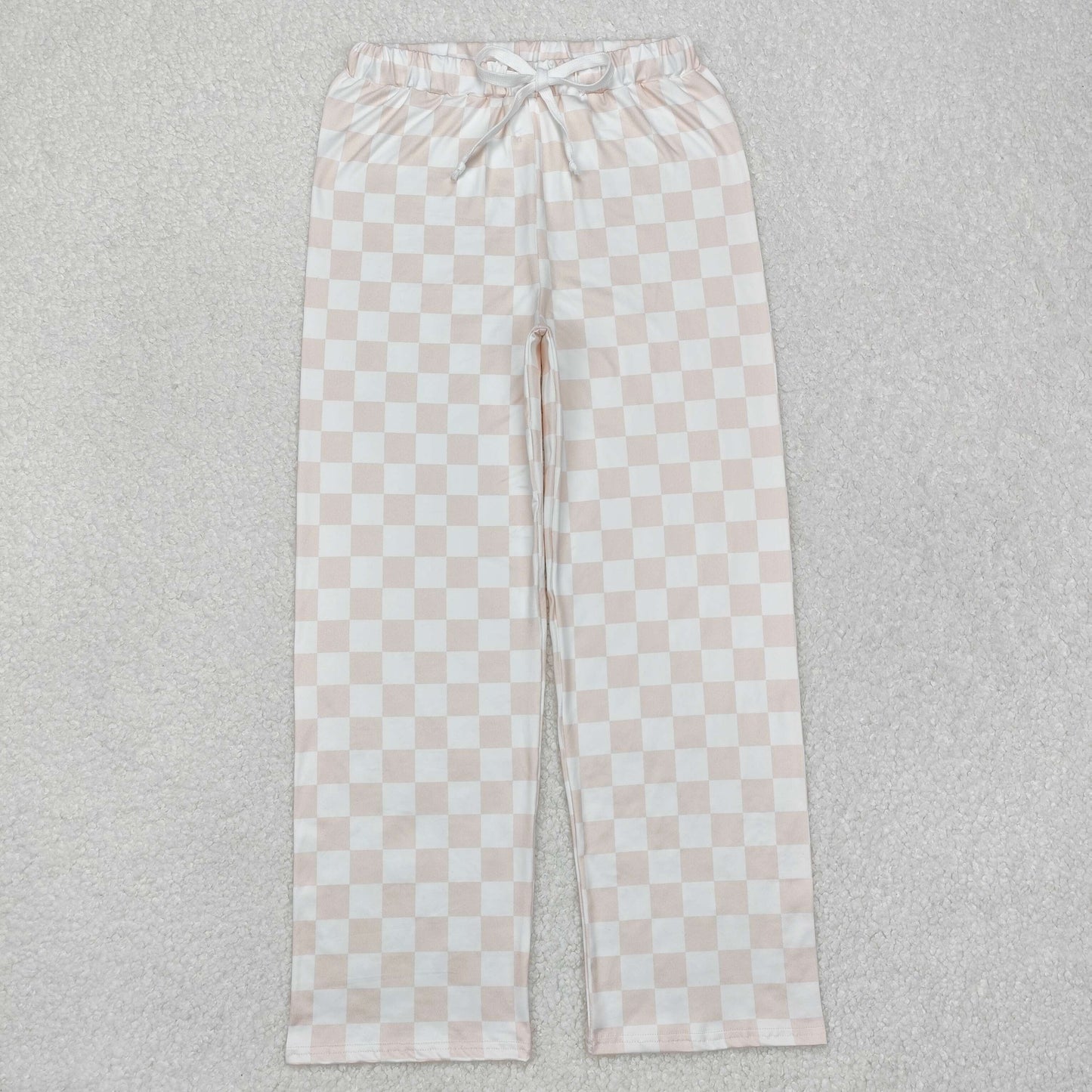 Khaki plaid adult women pants