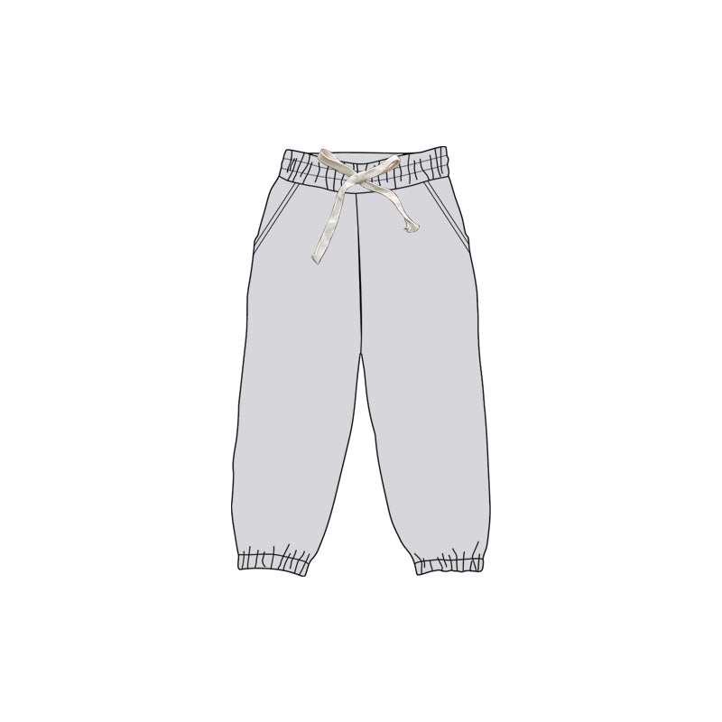 Blue pockets elastic kids girls joggers