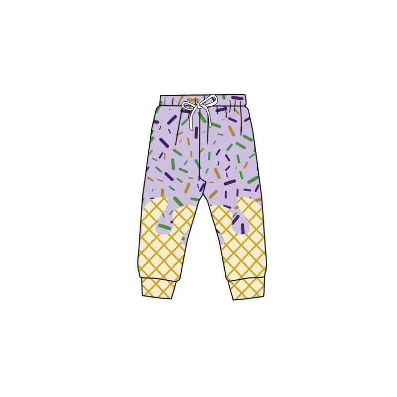 9.26 P0884 Pre order No Moq Baby Girls Mardigras Sprinkles Drip Team Jogger Pants
