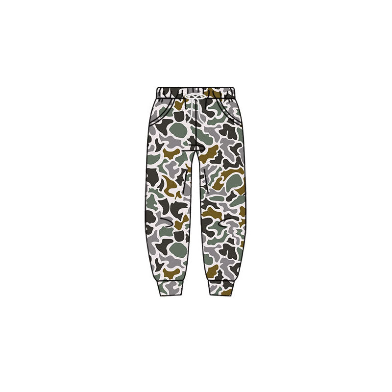 10.23 (Pre Order) No moq P0944 PRE-ORDER Baby Boys Olive Camo Pockets Jogger Pants