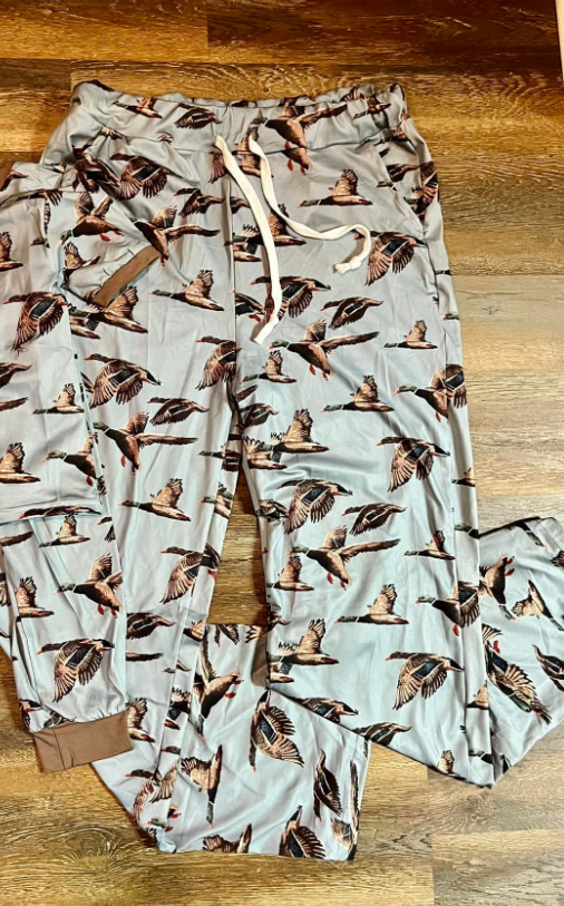 10.27 P0947 Pre order No Moq Adult Men Ducks Plaid Pockets Hunting Jogger Pants Bottom