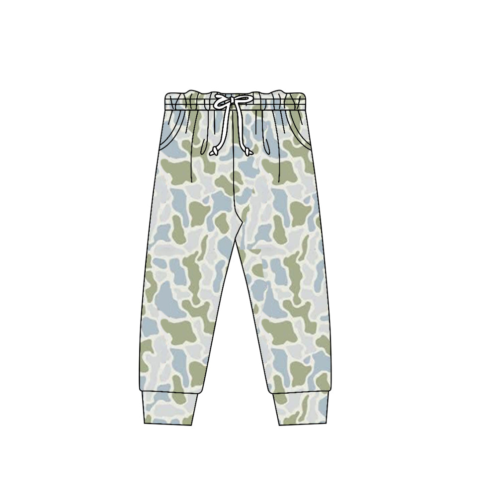 11.13 P0975 Pre order No Moq Baby Boys Green Blue Camo Pockets Southern Jogger Pants Bottom