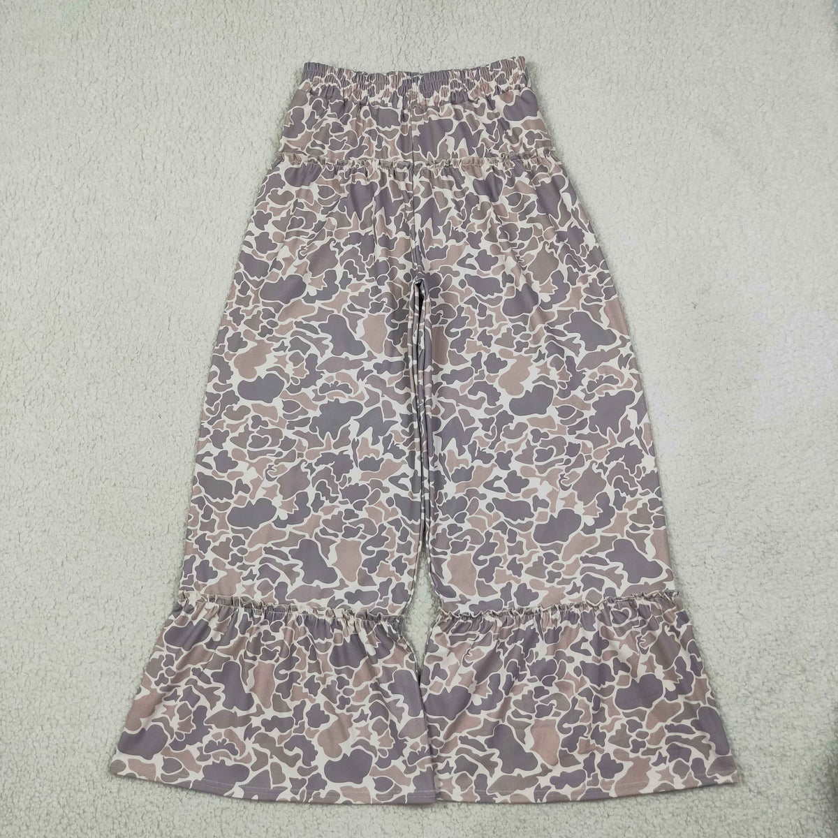 RTS NO MOQ (In stock)yoga fabric P1053 Yoga Adult Women Khaki Camo Yoga Bell Bottom Pants