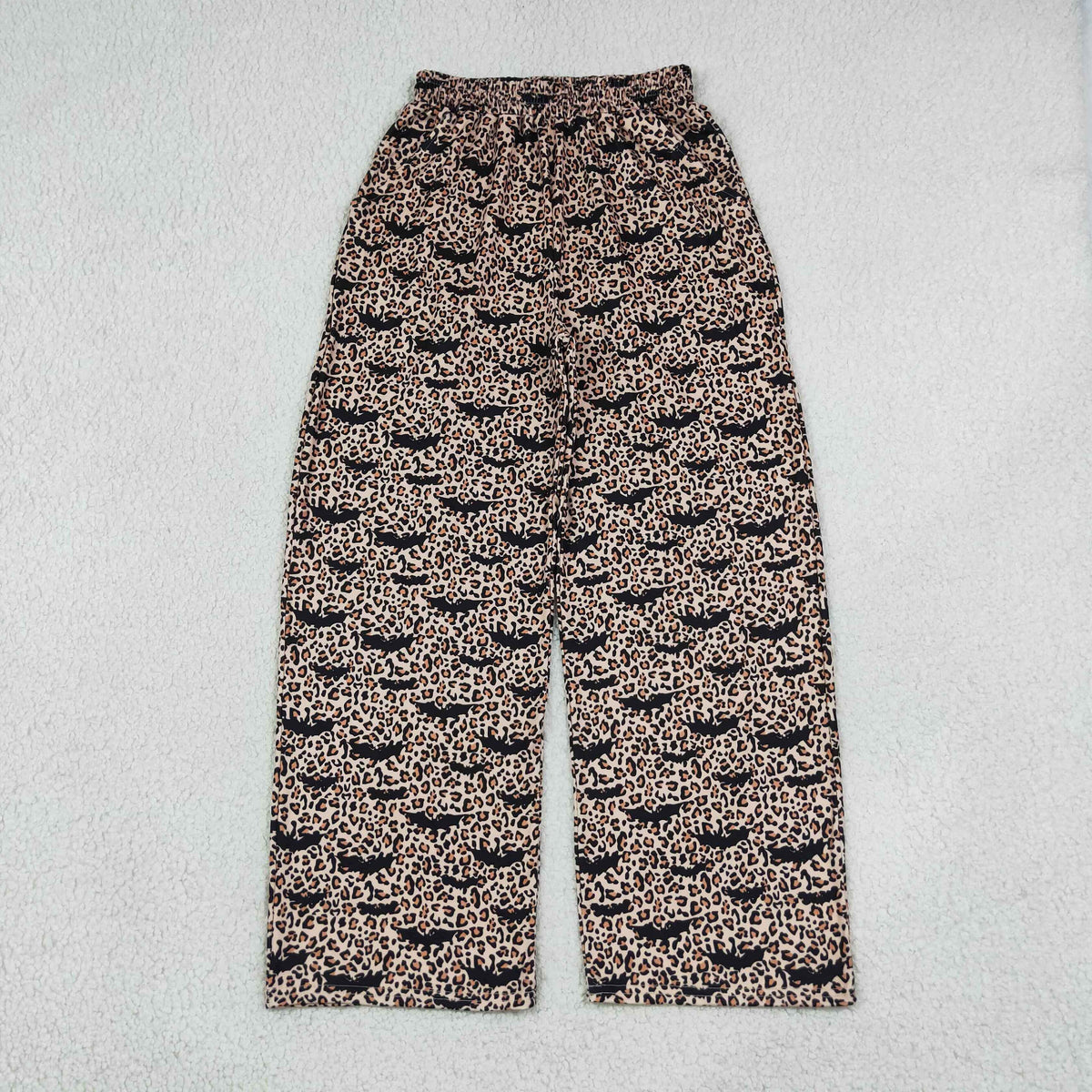 RTS NO MOQ (In stock)milk silk P1129 Adult Women Ghost Pumpkins Leopard Halloween Pockets Flare Pants Bottom(副本)