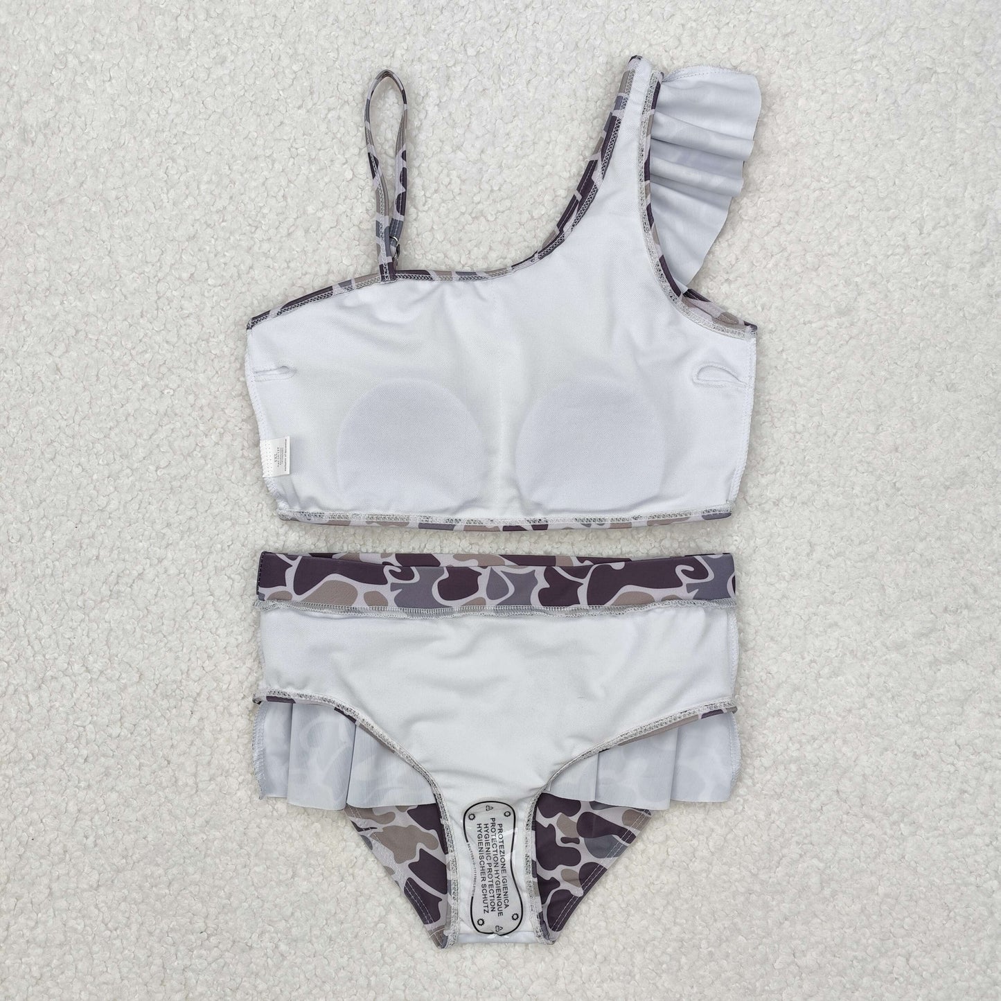 S0078Camo lining swim wear baby girls summer swimsuit