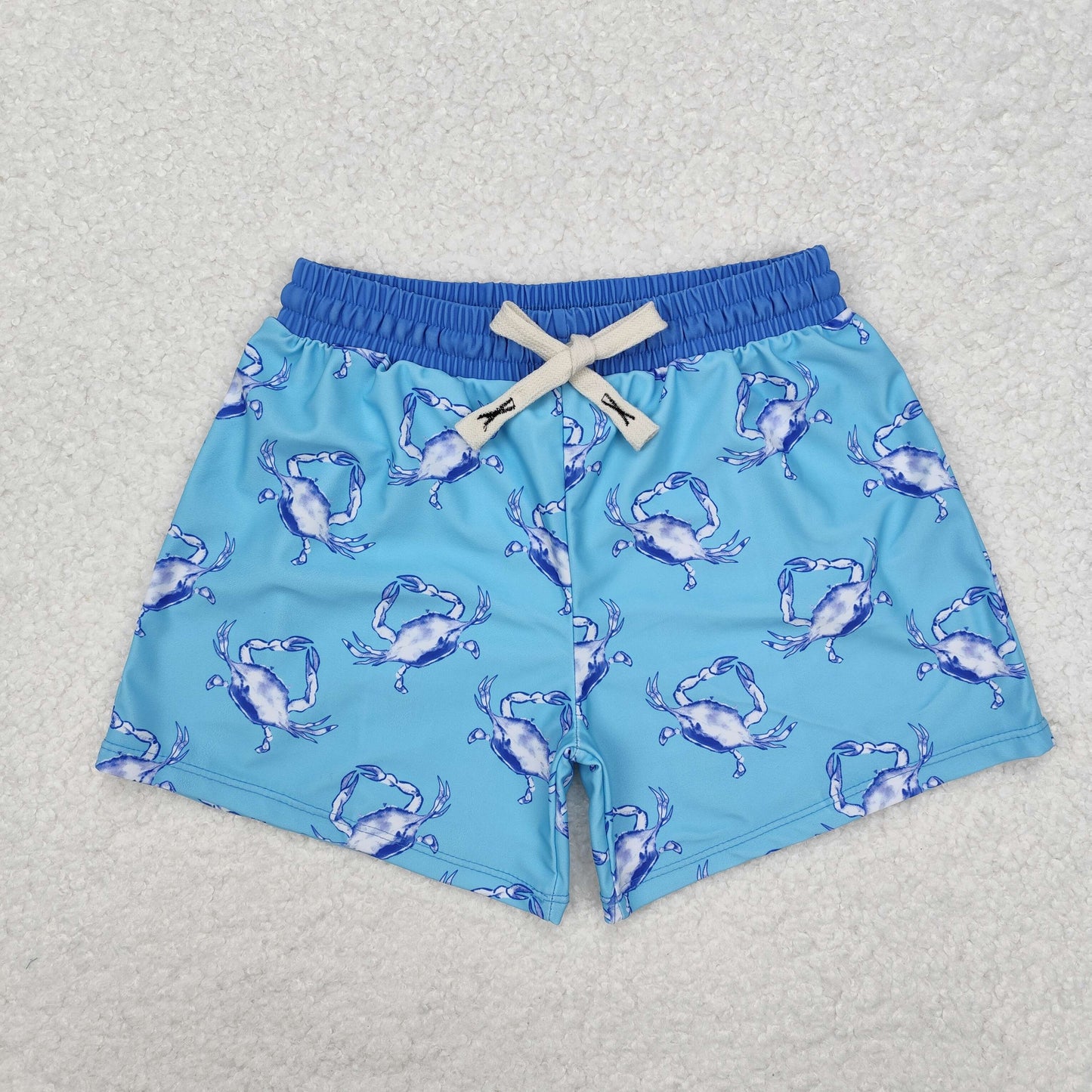 S0169 Blue crab summer boy swim trunks