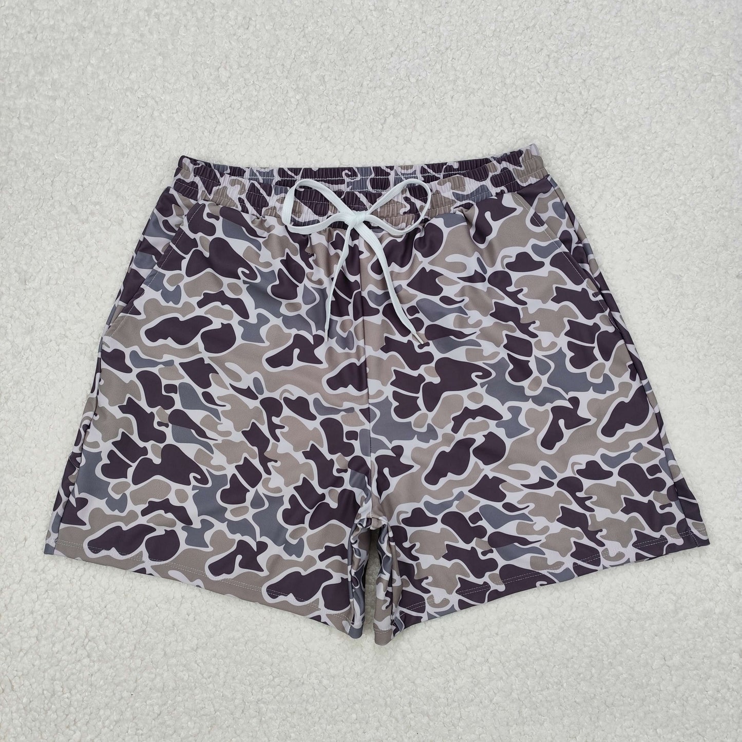 S0323 Bottomland print adult men summer swim trunks