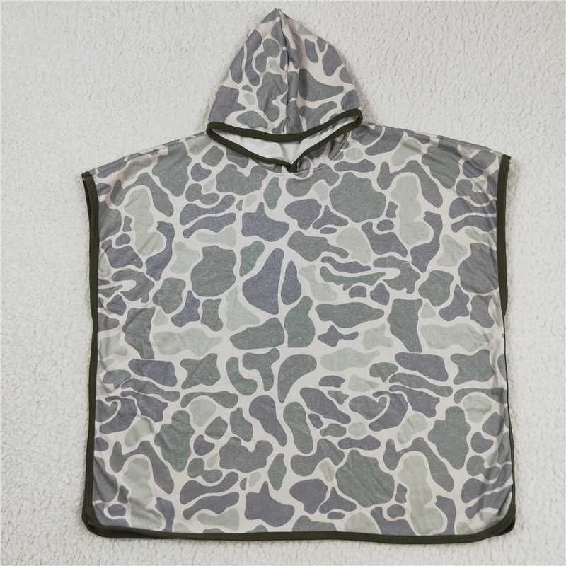 4.09 S0326 RTS NO MOQ Camo Hooded Towel for Kids Swimsuit Cover Up for Beach