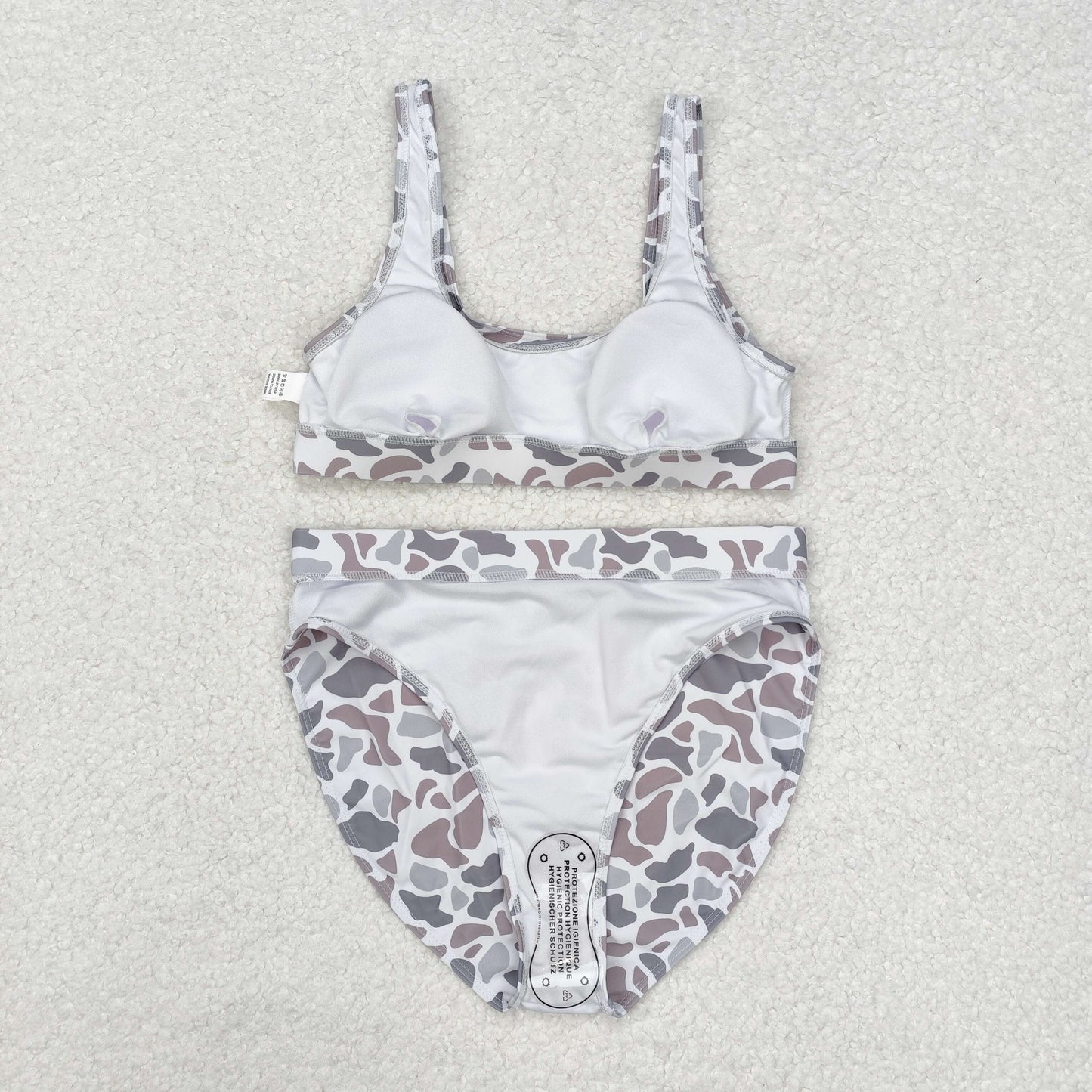 S0459Grey camo adult women summer swimsuit