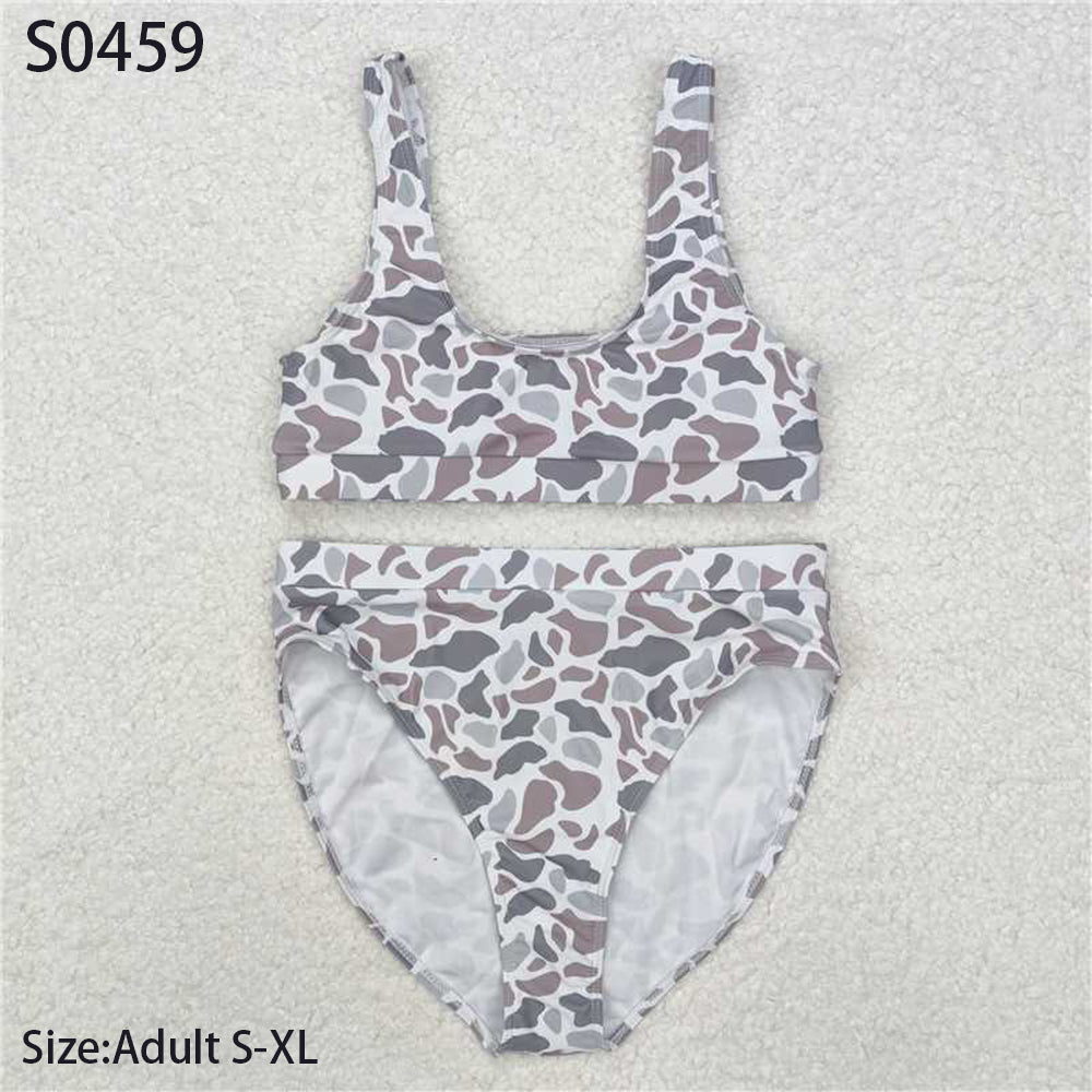 S0459New Rts No Moq 8-9 Days By Air Arrived it Grey camo adult women summer swimsuit