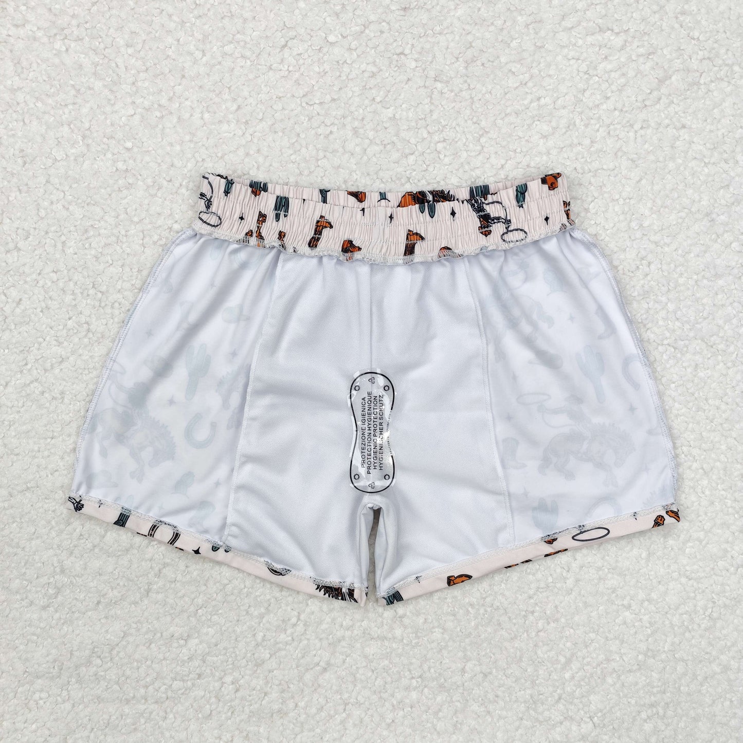 S0461 Cactus rodeo western kids boys summer swim trunks