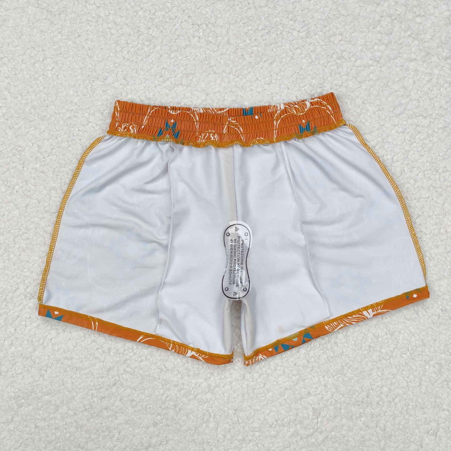 S0463 Highland cow aztec western kids boys summer swim trunks