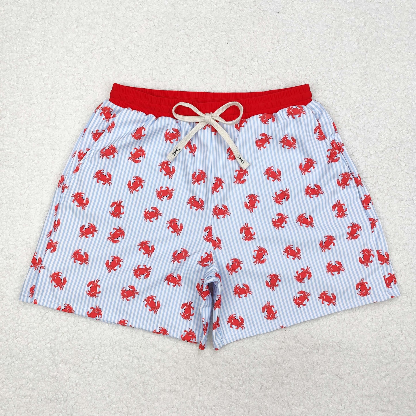 S0464 Stripe crab summer adult men swim trunks