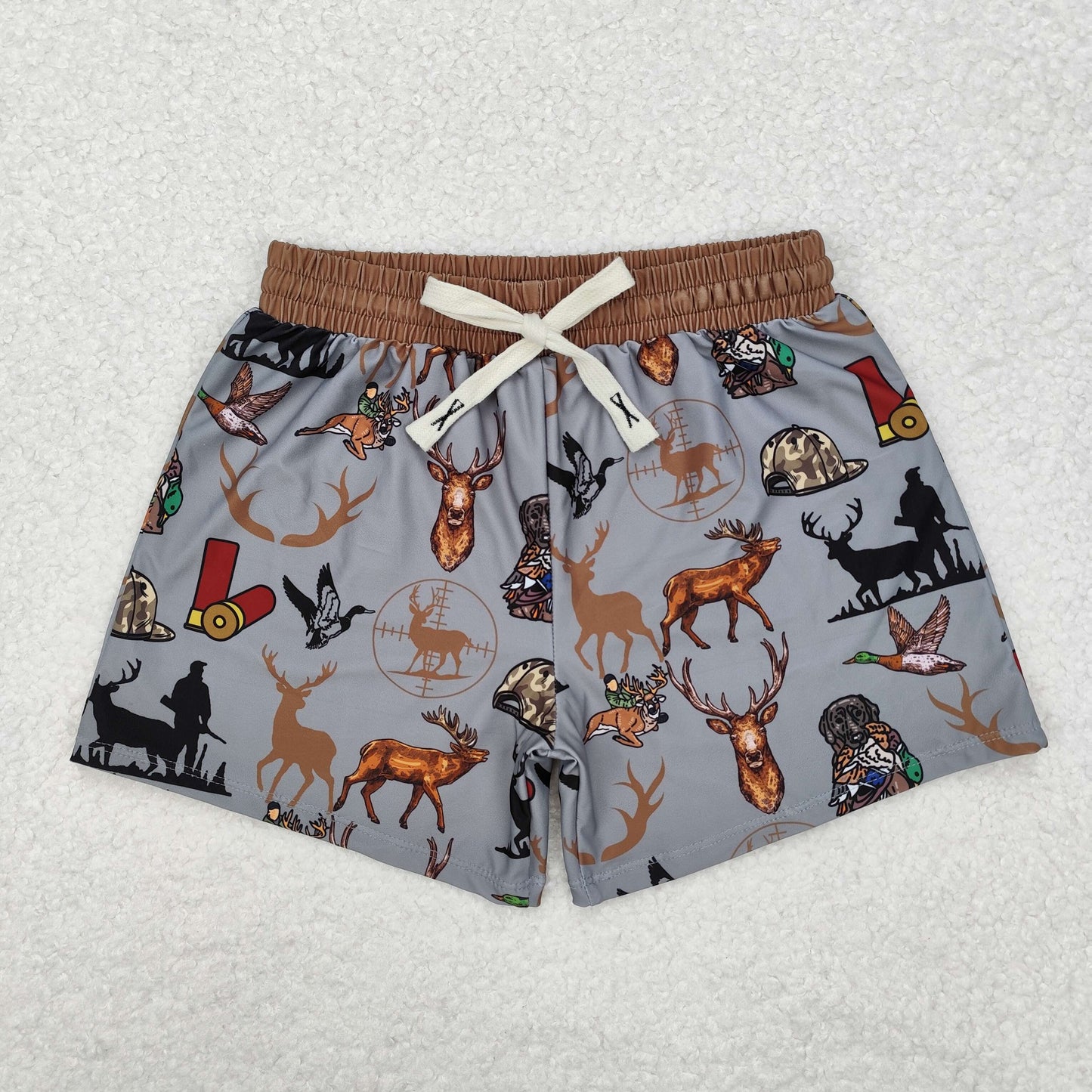 S0471 RTS NO MOQ Children Clothes Summer Boys Swimming shorts Duck deer dog kids boys summer swim trunks