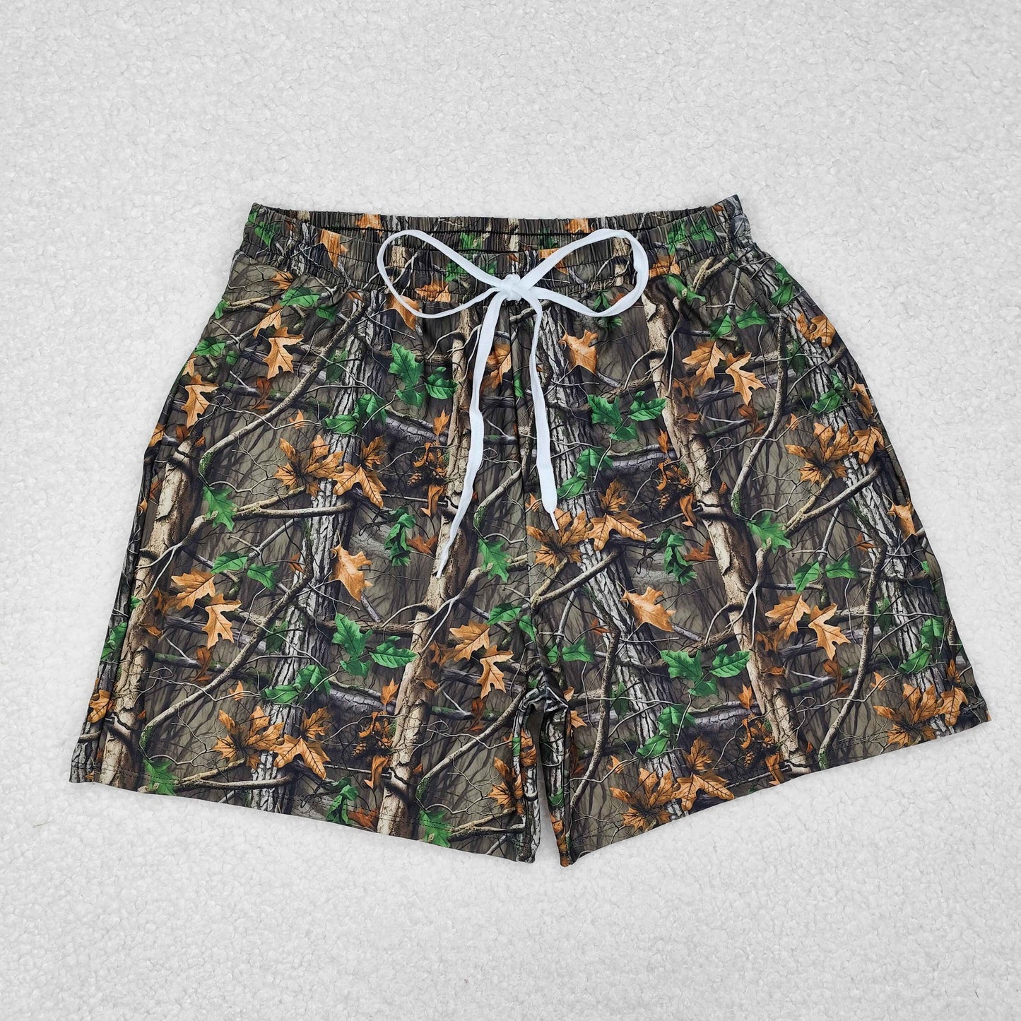 S0472Camo leaves summer adult men swim trunks