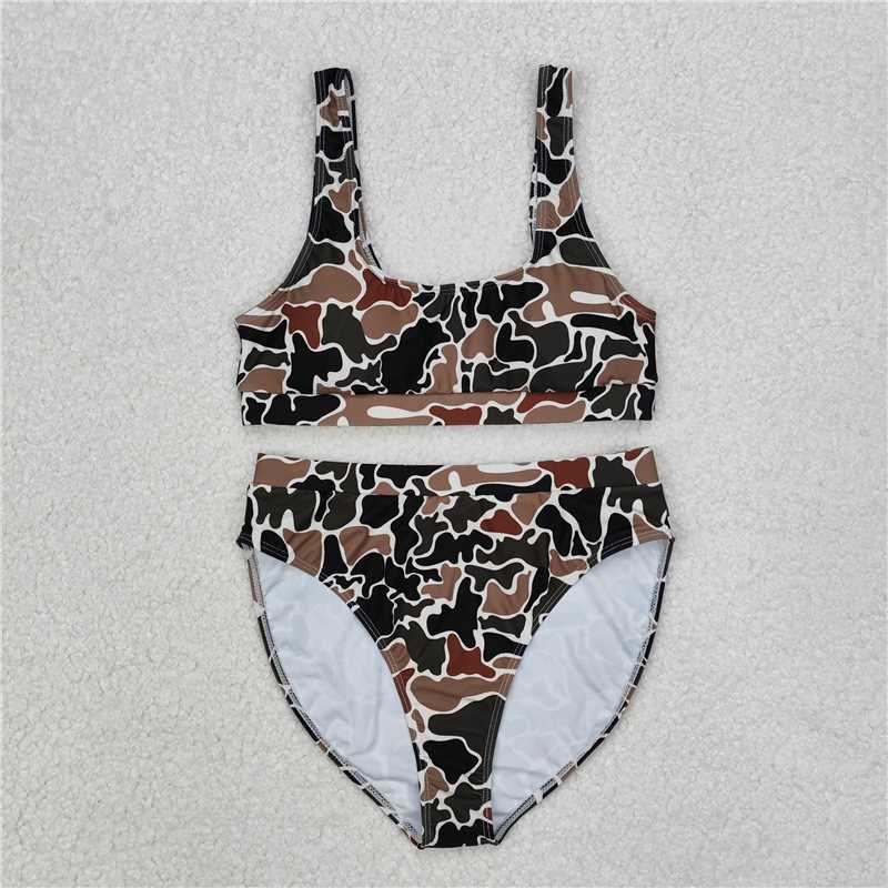 USA Shop (in stock) S0480 Adult women's swimsuit Brown camo adult women summer swimsuit