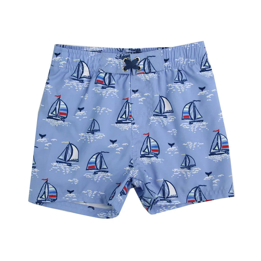 5.20 S0546 Pre order Blue boat boys summer swim trunks