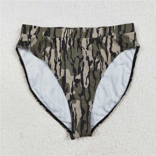USA Warehouse (IN STOCK) S0564 Women's Camouflage Summer Swim Bottomland Adult High Waist Bikini Bottom Full Coverage Swimwear