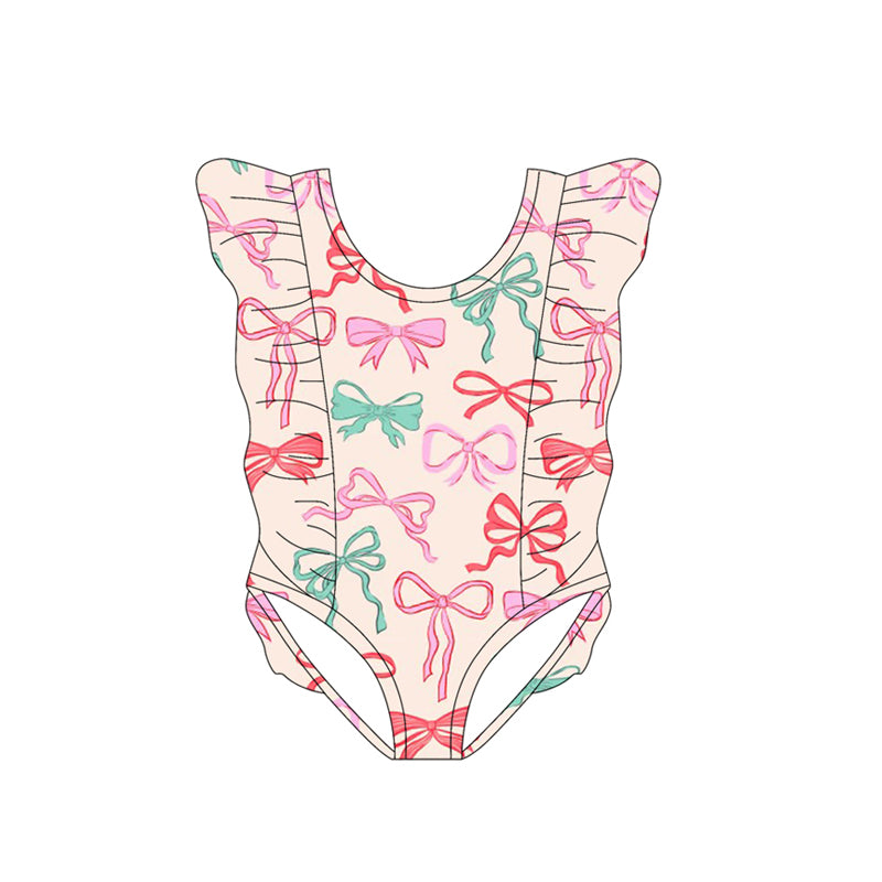 11.11 S0619 Pre Order No moq Baby Girls Colorful Bows Swimsuits