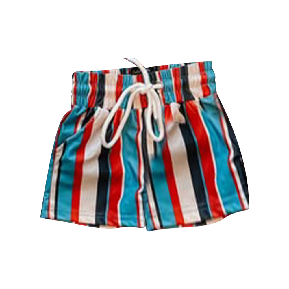 11.15 S0620 Pre order No Moq Baby Boys Western Stripe Pockets Swimming Trunks