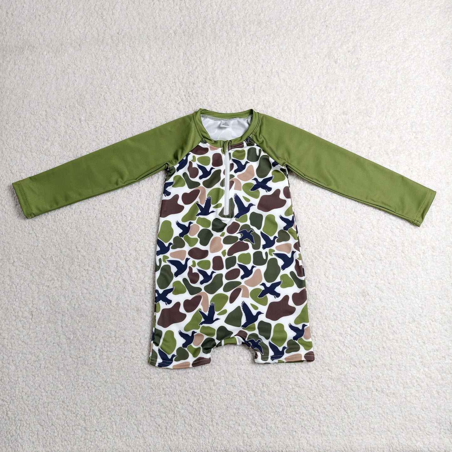 RTS Sibling Baby Girls and boys Southern Green Camo Ducks Hunting Swimsuits
