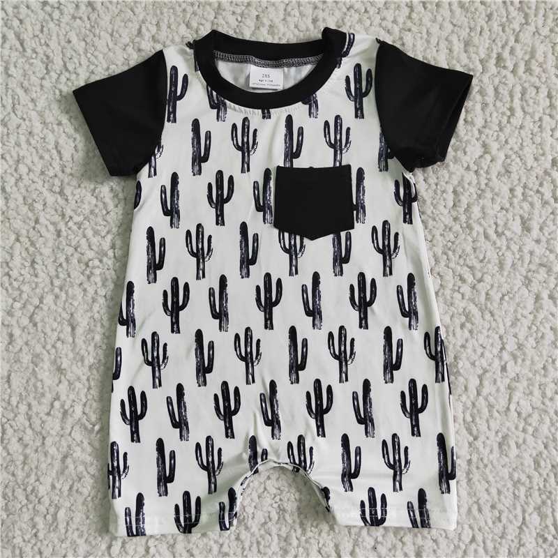 4.22 RTS NO MOQ Baby Boys Short Sleeve Polo Romper with Pocket Fishing Theme Casual Outfit for Toddlers