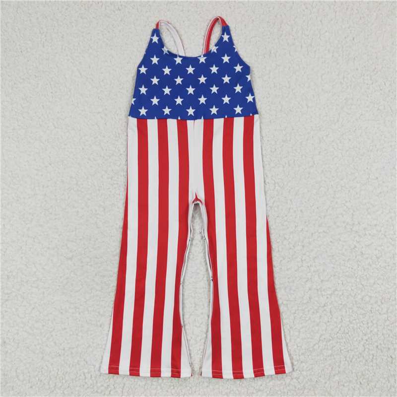 New Rts No Moq 8-9 Days By Air Arrived it Girls 4th of July Outfits Crop Top Stars And Stripe Pants US National Day Children's Clothing Accessories