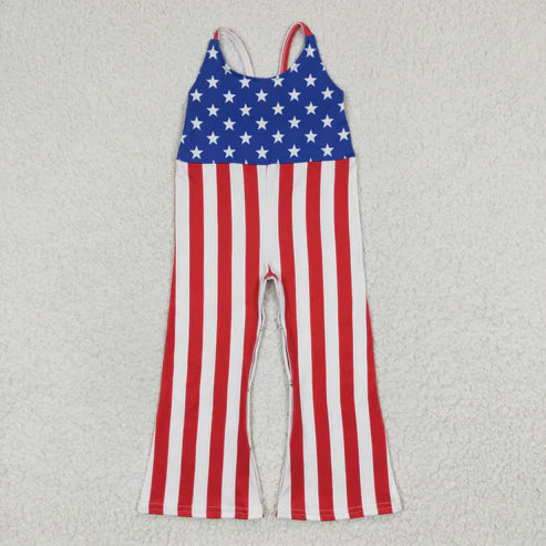 10.16 RTS Sibling Baby Girls 4th Of July Summer Bell Bottoms Jumpsuits
