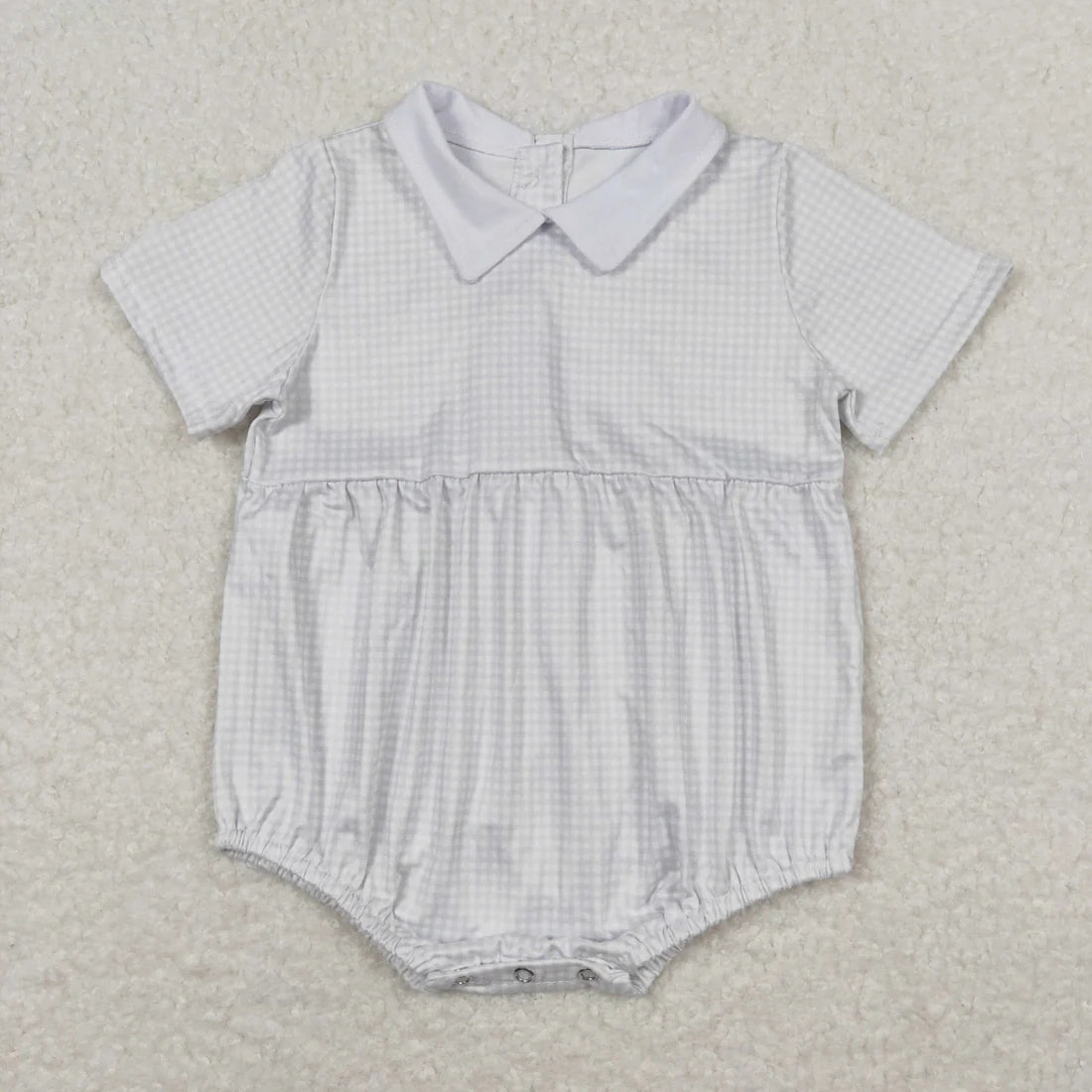 3.18 RTS Sibling Baby Boys Girls Summer Pink White Checked Rompers