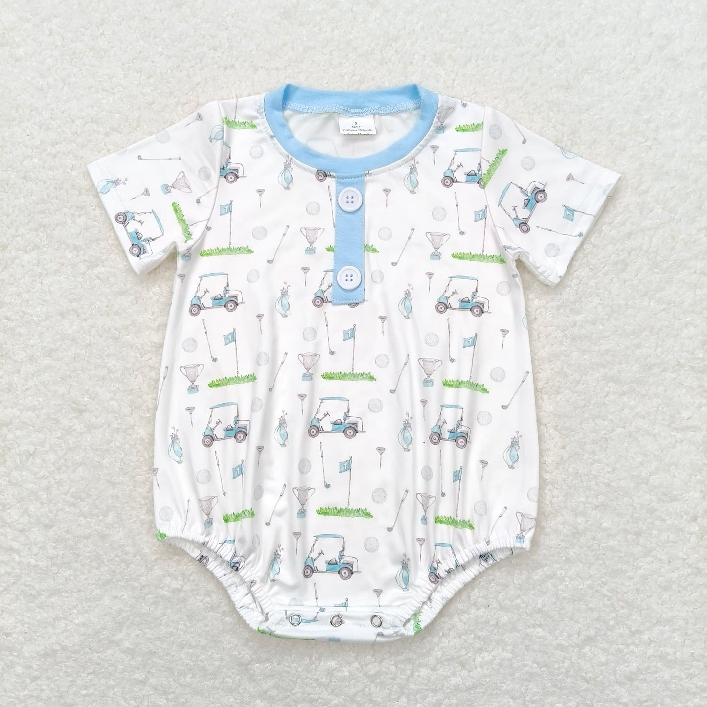 4.24 RTS NO MOQ Baby Boys Short Sleeve Golf Romper Summer Outfit Comfortable Cotton Clothing for Little Ones