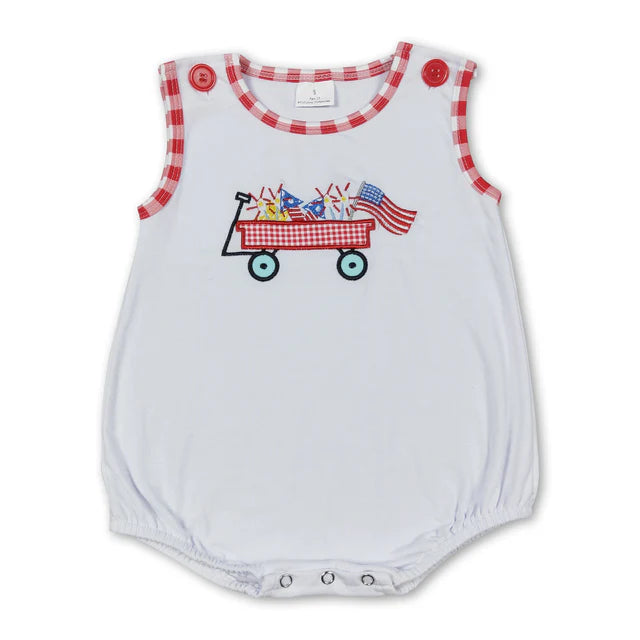 RTS Sibling 4th of july sleeveless stars bubble baby boy romper Reviews