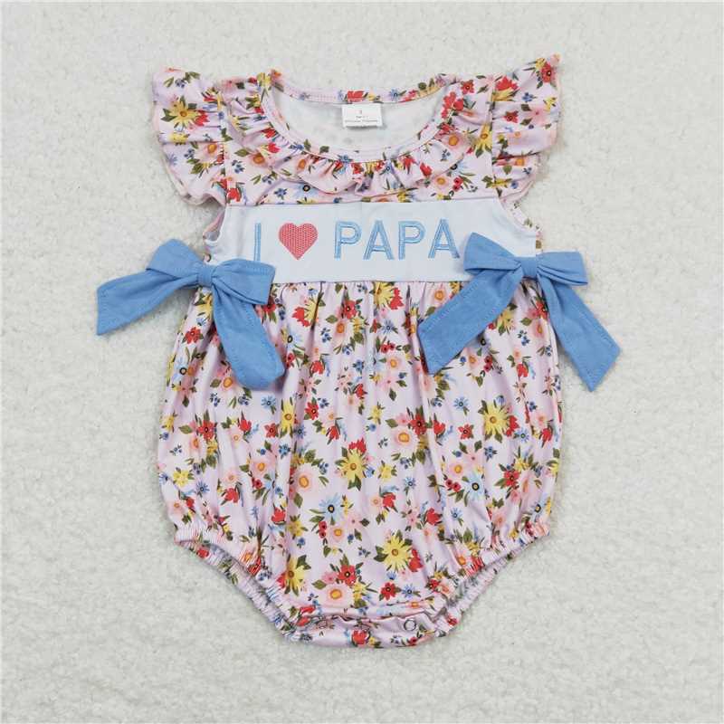 7.17 RTS NO MOQ girls daddy Short Sleeve Shorts sets dress romper
