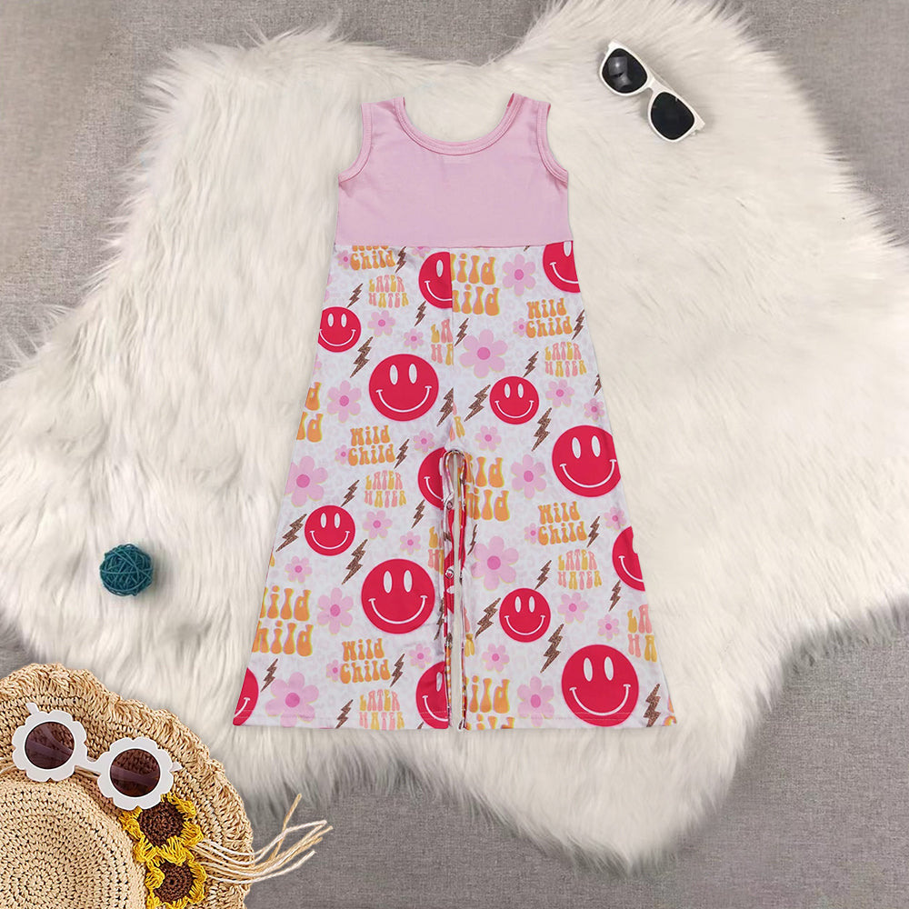 RTS Sibling Baby Girls Sleeveless smile top hot pink shorts girls summer clothes