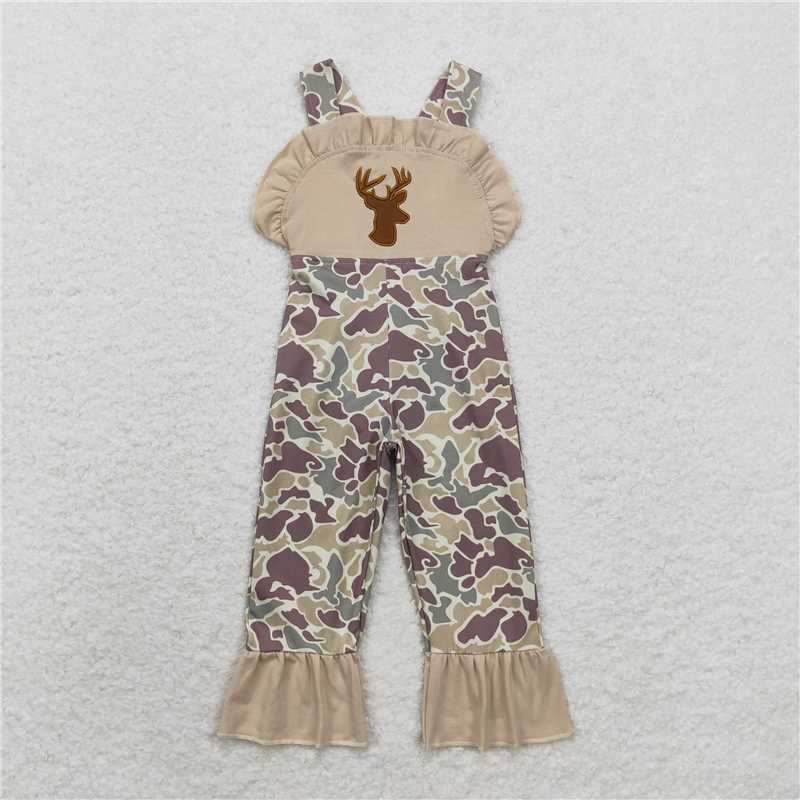 USA Warehouse (IN STOCK)SR1914 Kids Girls Camouflage Overalls with Straps And Pockets Deer Pattern Children'salls for Girls