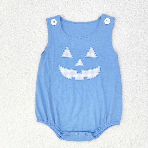 9.25 RTS Sibling Baby Boys Girls Embroidery Ghosts Pumpkins Halloween Rompers
