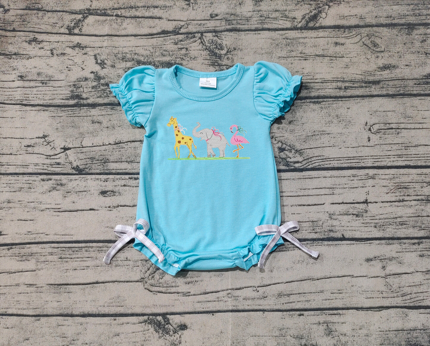 SR2124 Baby Infant Girls Giraffe Elephant Flamingo Short Sleeve Rompers preorder