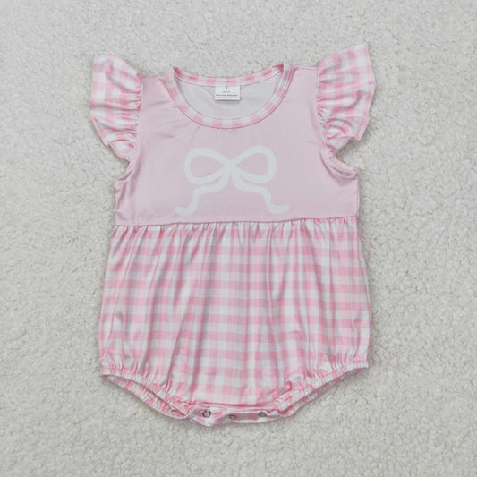RTS NO MOQ ETA 5/7days arrived SR2135 Pink plaid vest with bow pattern
